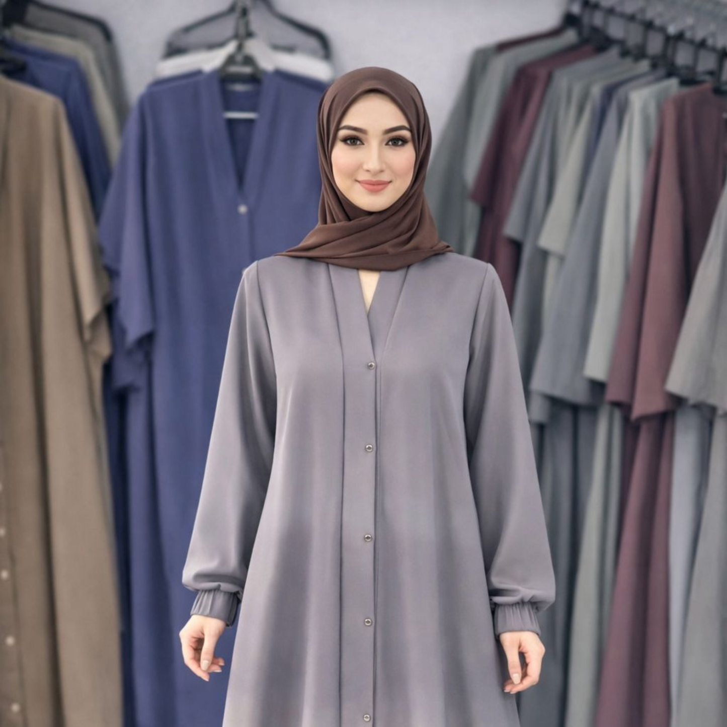 Tie and Die Abaya - Periwinkel Shade
