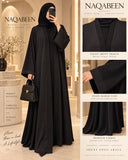 Front Open Style |  Plain Black Abaya