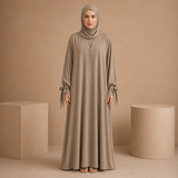 Tie Abaya - Gray Orange