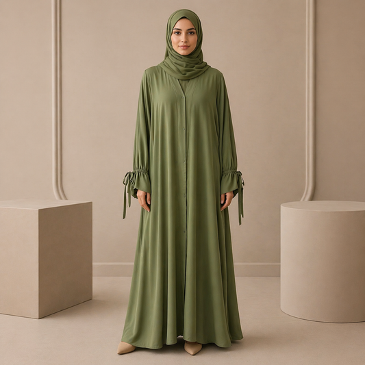 Tie Abaya - Olive Green