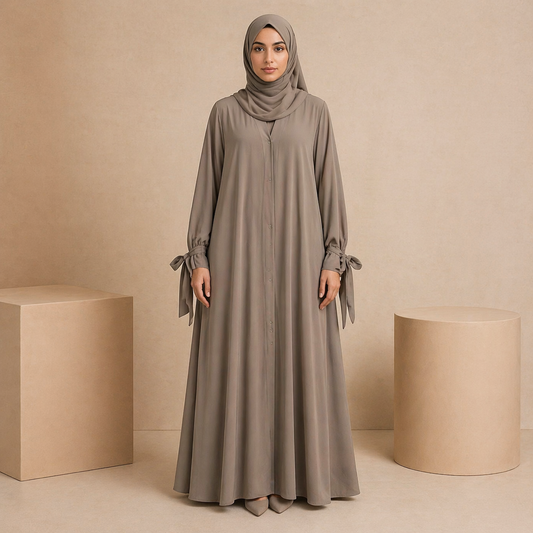 Tie Abaya - Dusty Mauve