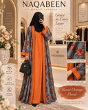 Floral Abaya - Orange
