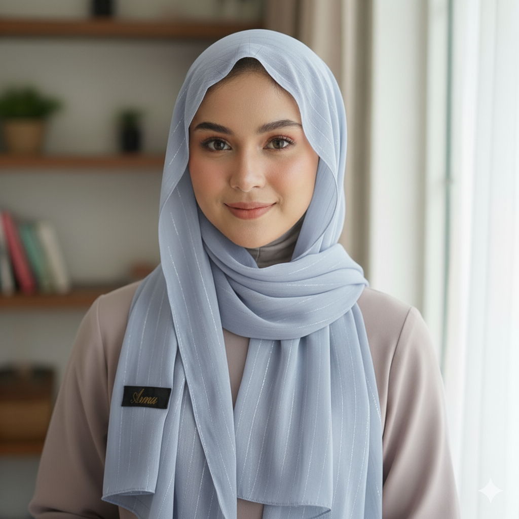Chiffon Hijab - Dusty Blue