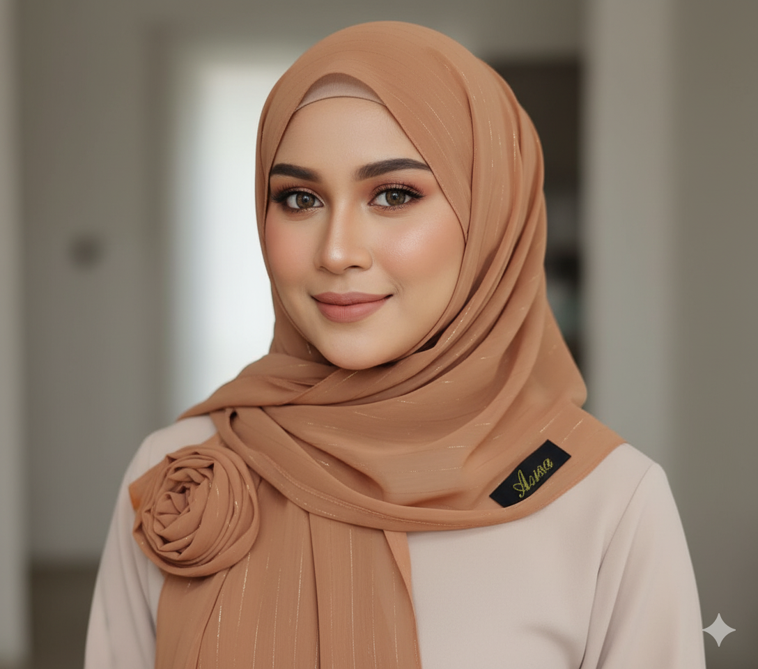 Chiffon Hijab - Brown