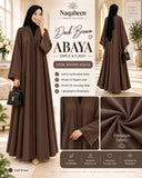Hidden  Button Abaya - Dark Brown 
