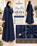 Hidden Button Abaya - Navy Blue 