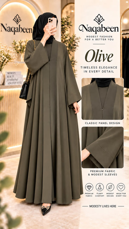 Pata Style Abaya - Olive