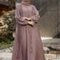 Fancy Button Abaya with Hijab
