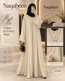 Open Front Abaya - Cream