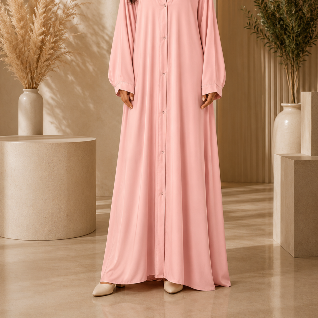 Plain Abaya - Pink