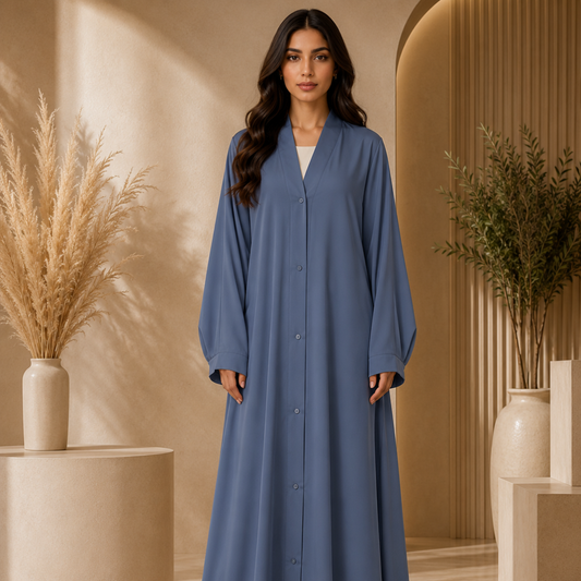 Plain Abaya - Periwinkle Blue