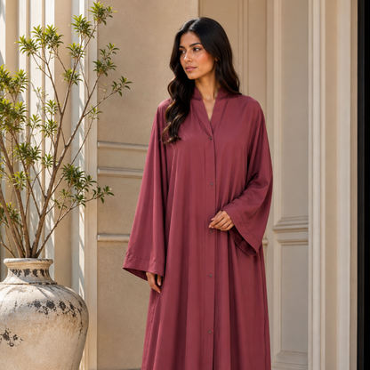 Plain Abaya - Light Plum