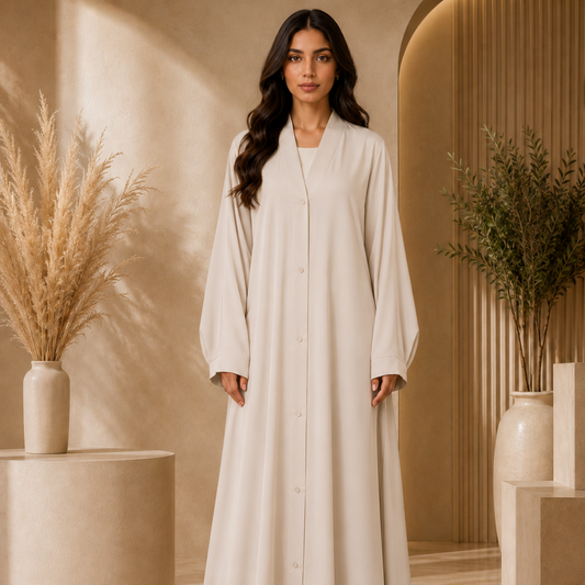 Plain Abaya - Pearl Blush