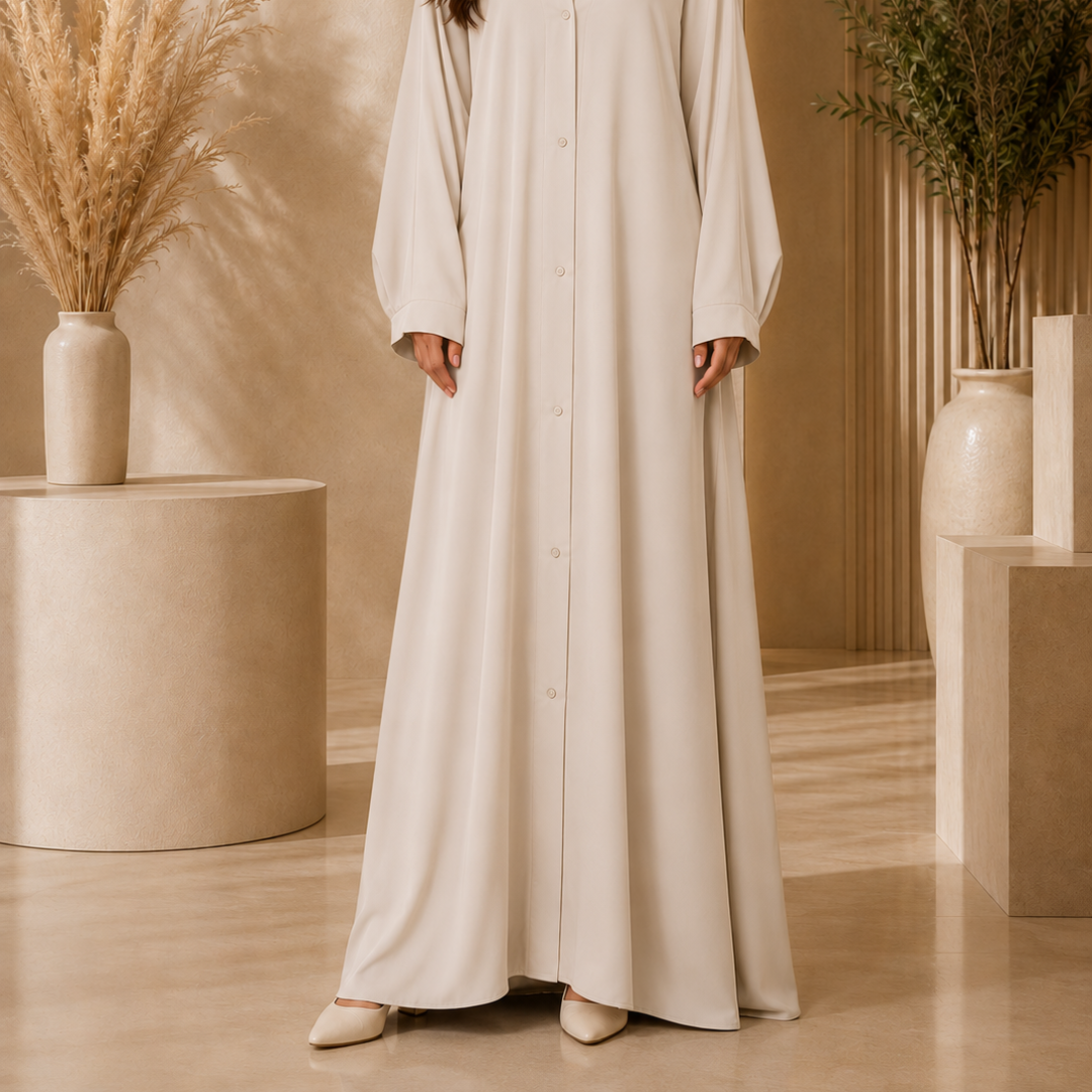 Plain Abaya - Pearl Blush