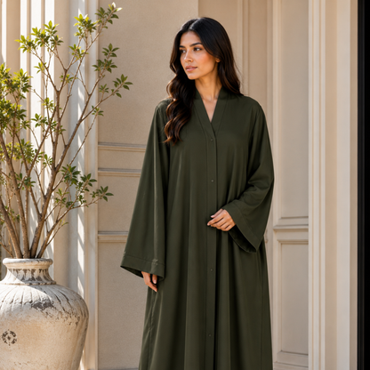 Plain Abaya - Dark Olive