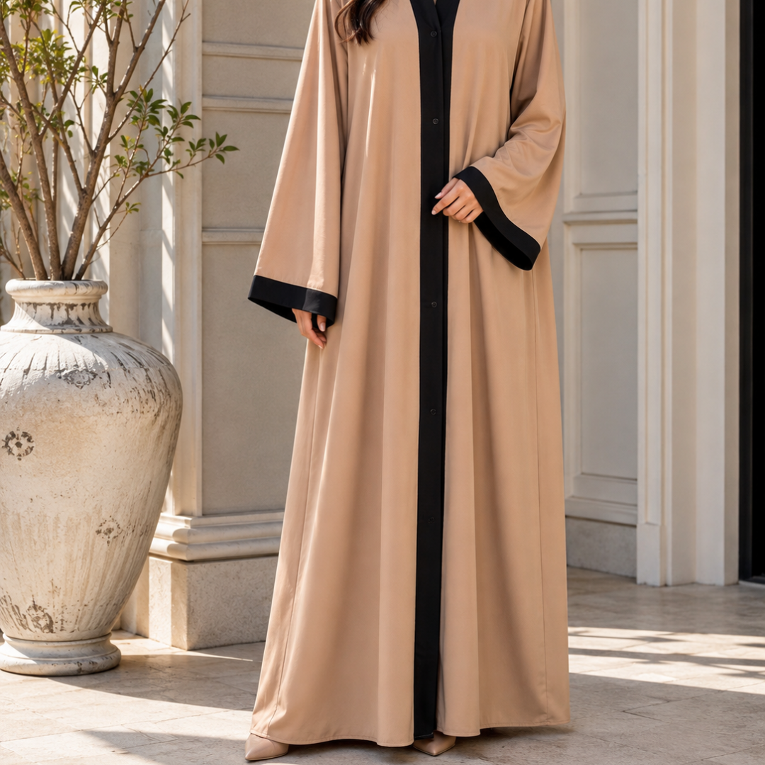 Plain Abaya - Kahki