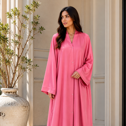 Plain Abaya - Bold Pink