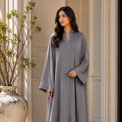 Plain Abaya - Smoky Grey