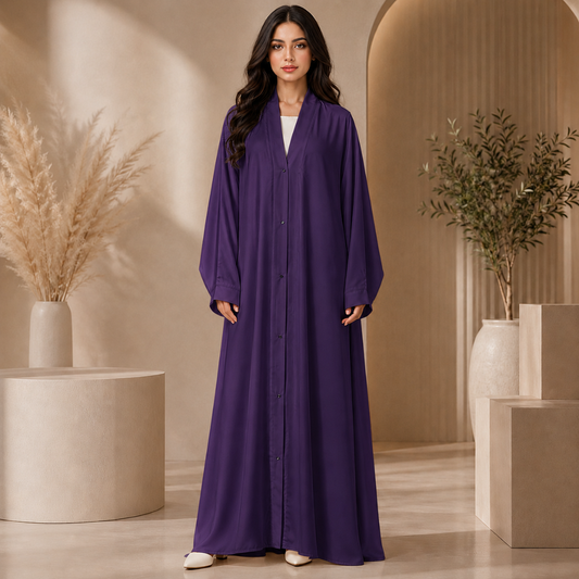 Plain Abaya - Purple