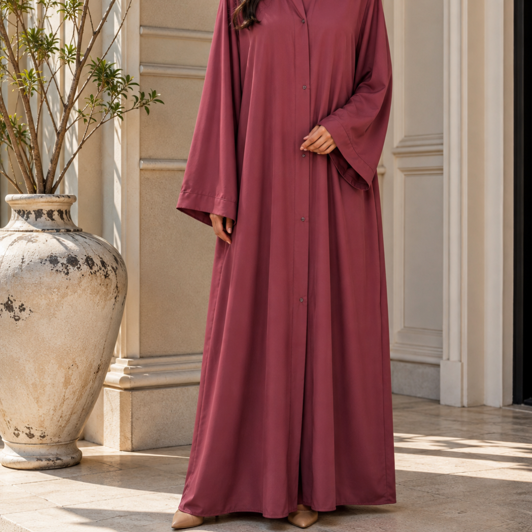 Plain Abaya - Light Plum