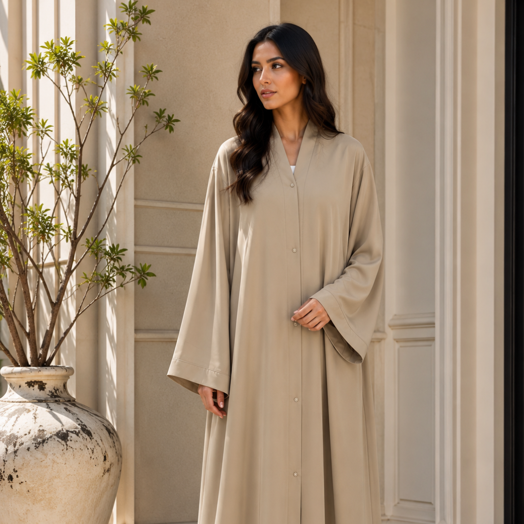 Plain Abaya - Warm Beige
