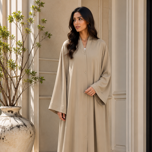 Plain Abaya - Warm Beige