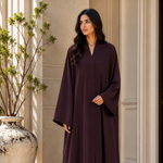 Plain Abaya - Deep Burgundy