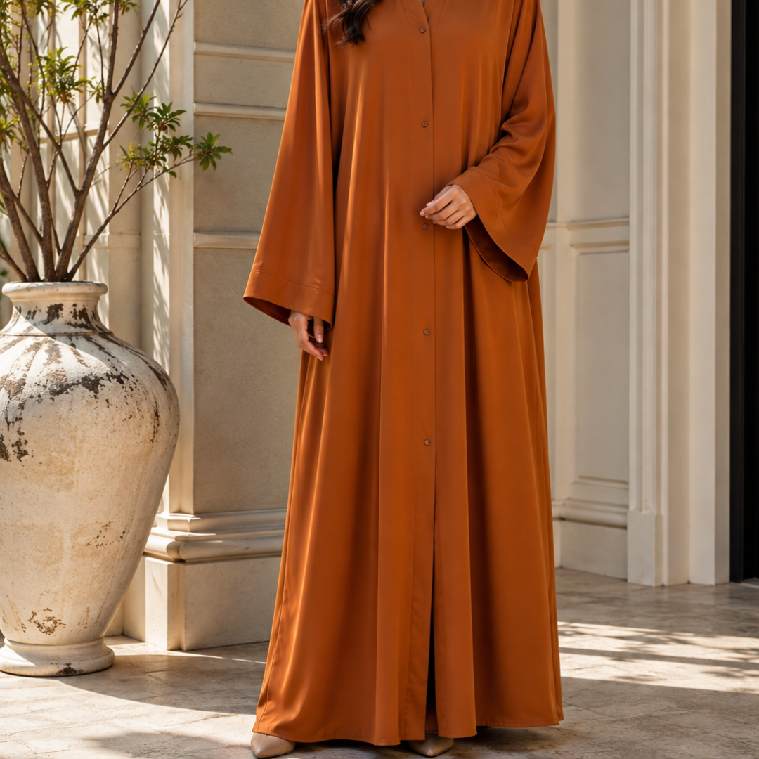 Plain Abaya - Copper Orange