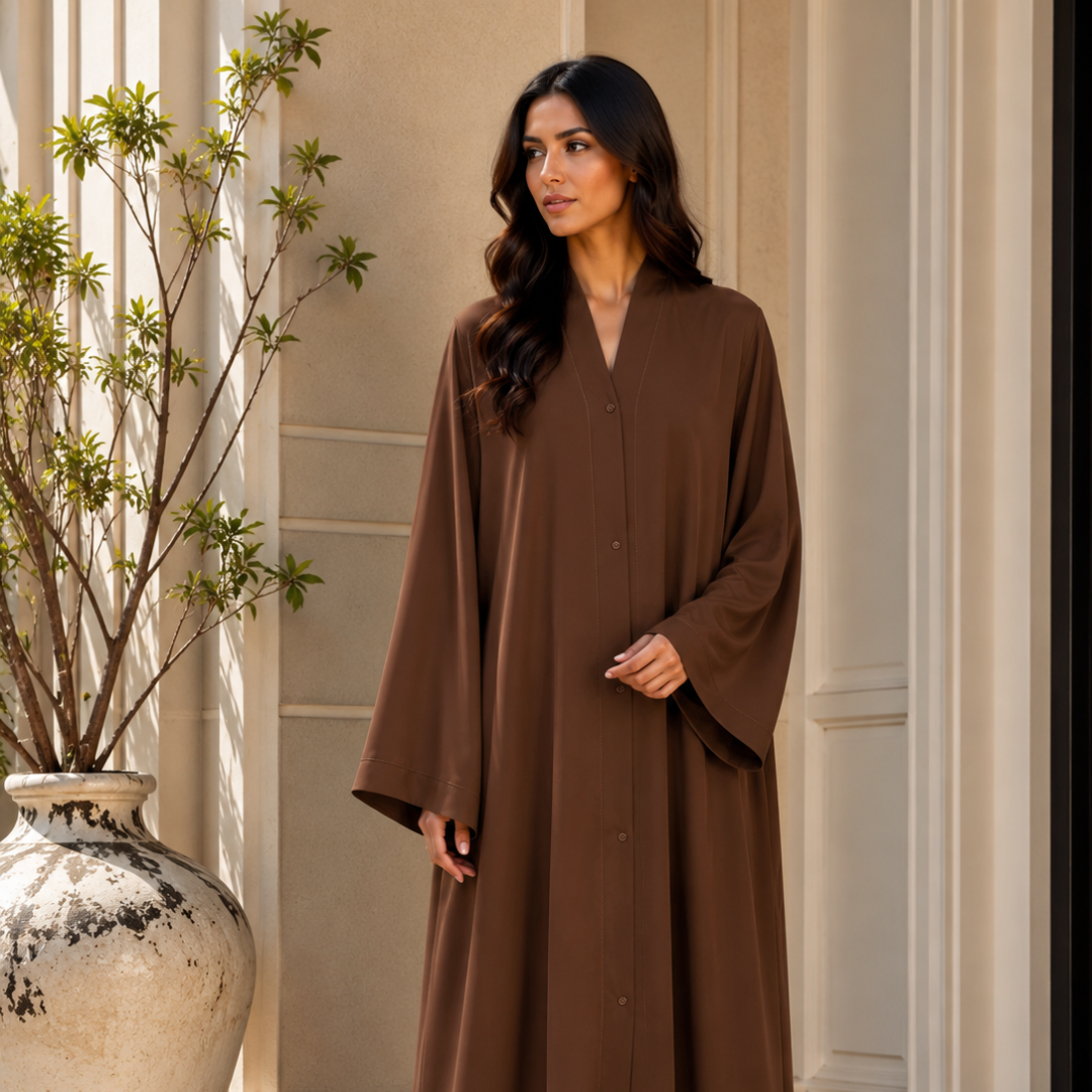 Plain Abaya - Chocolate Brown