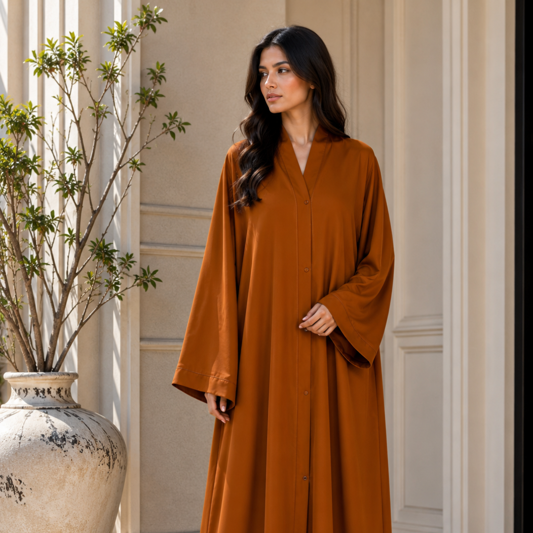 Plain Abaya - Brown
