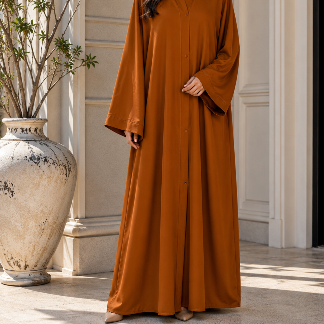 Plain Abaya - Brown