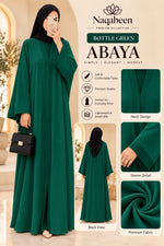 Plain Abaya - Bottle Green