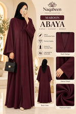 Plain Abaya - Maroon