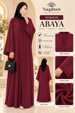 Plain Abaya - Maroon Abaya 