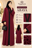 Plain Abaya - Maroon & Black 