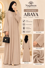 Plain Abaya - Nude Beige
