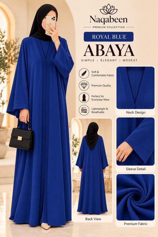 Plain Abaya - Royal Blue