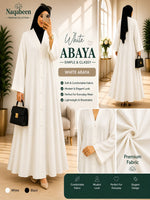 Plain Abaya - White 