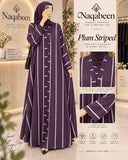 Stripped Abaya - Plum