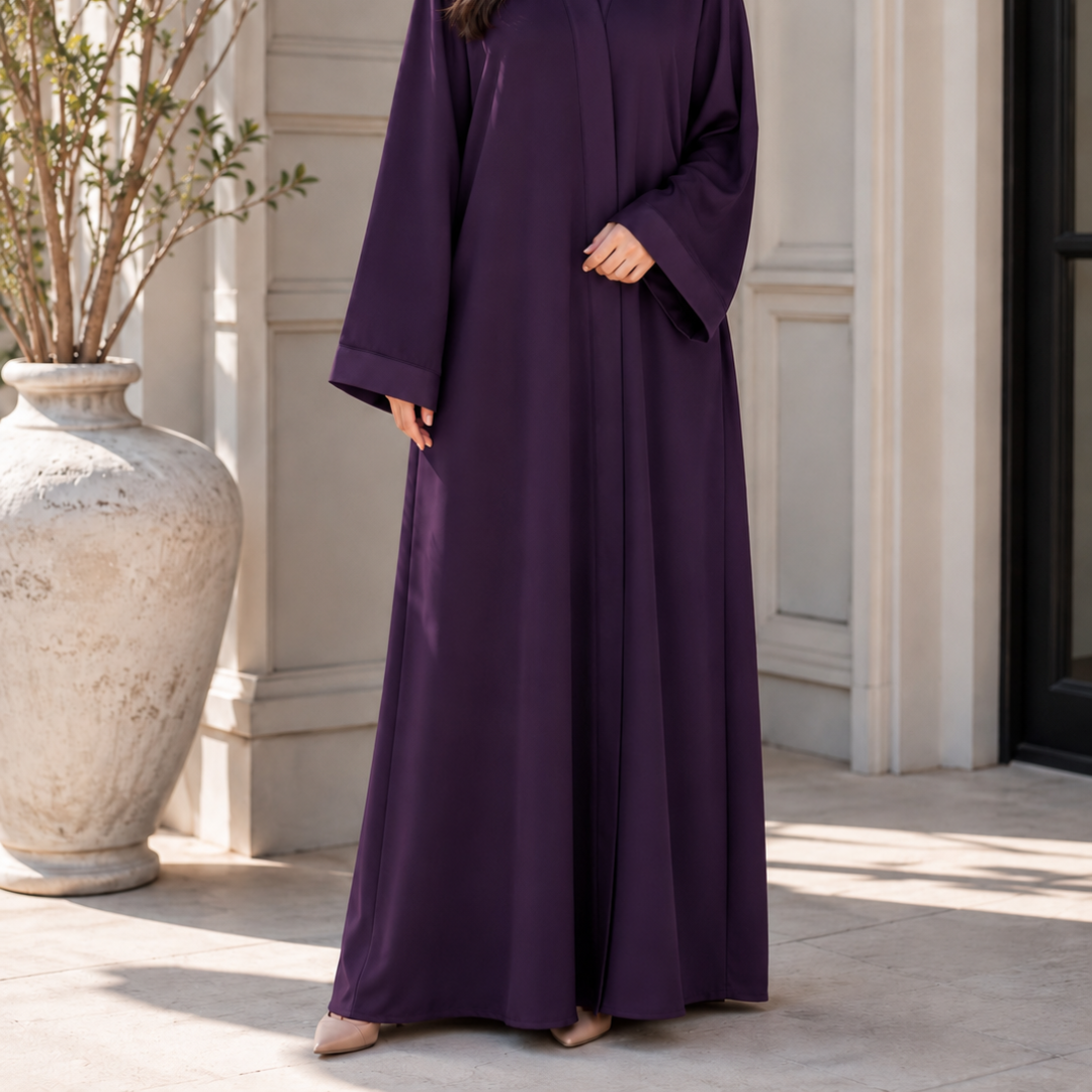 Premium Abaya - Dark Plum