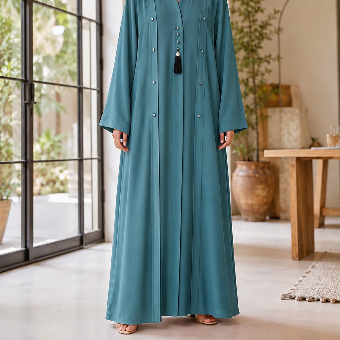 Summer Abaya -Teel Blue