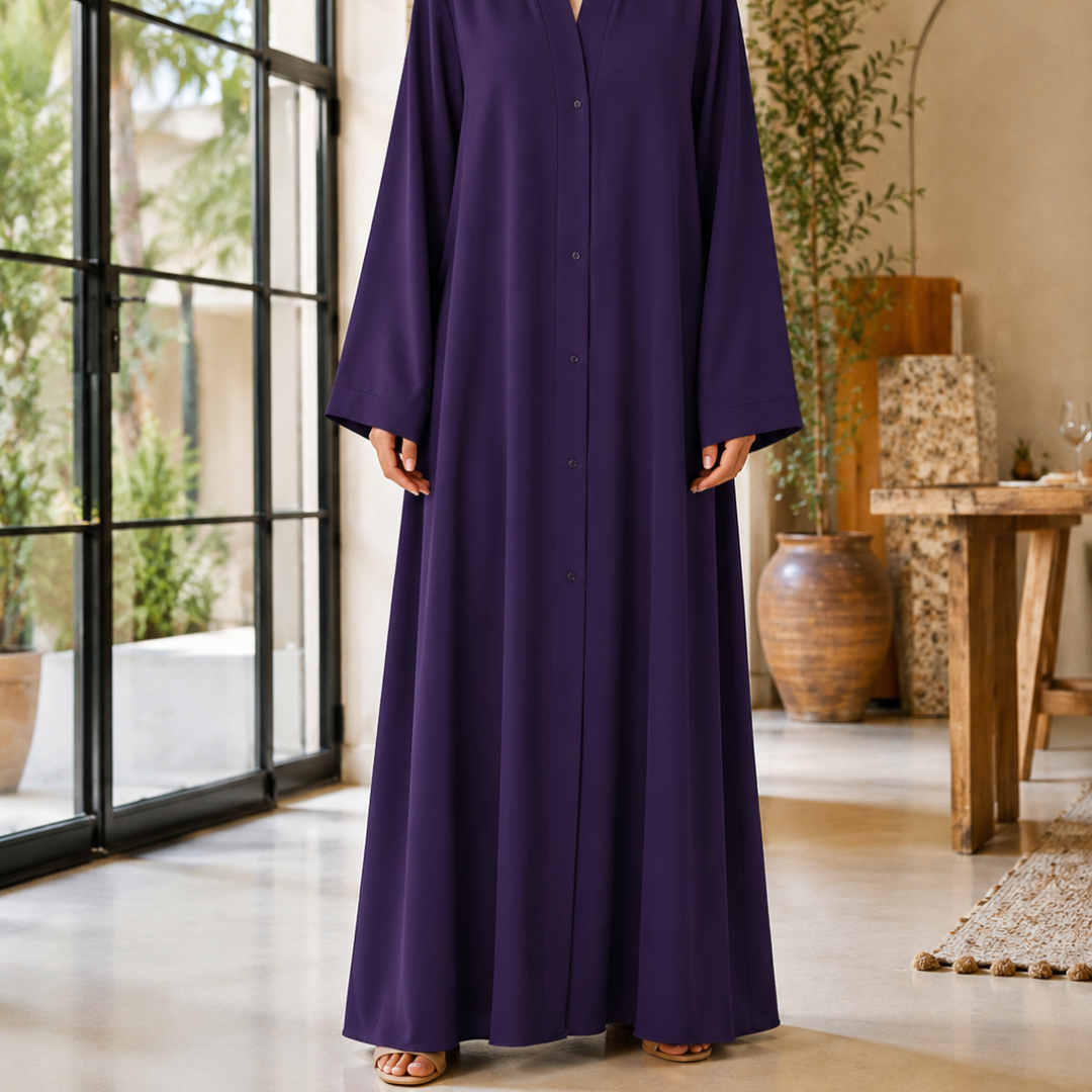 Plain Abaya - Purple