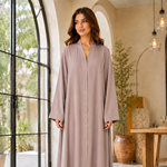 Plain Abaya - Dusty Pinik