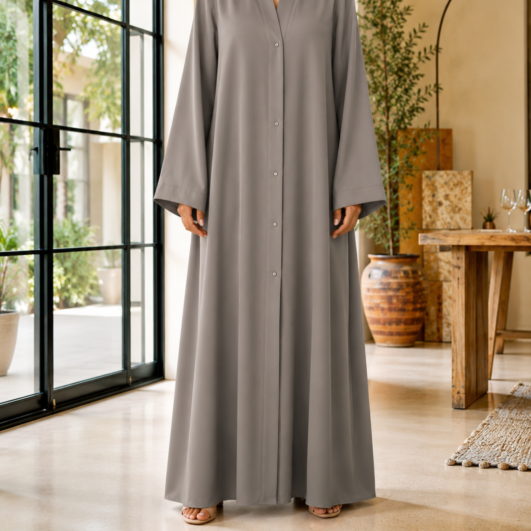 Plain Abaya - Gray