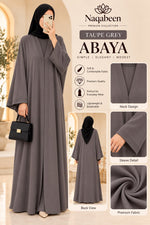 Plain Abaya - Taupe Grey